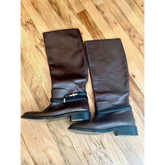Authentic Balenciaga Dark Brown Leather Riding Boots, Size 40.5 (US 9, Preowned) - Picture 1 of 8